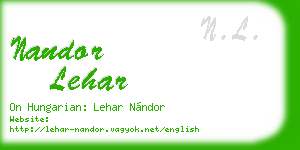 nandor lehar business card